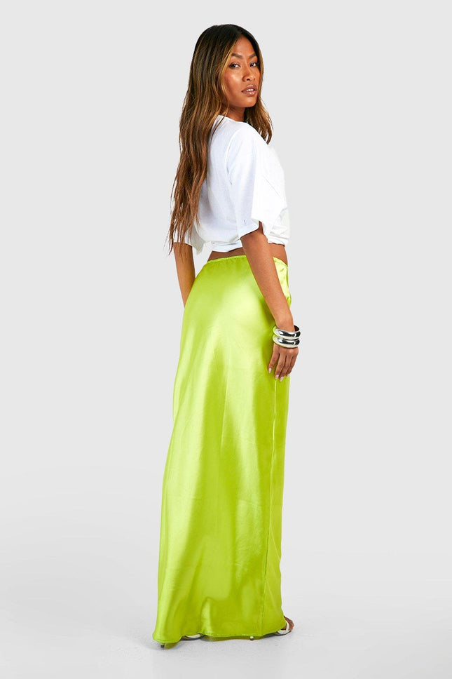 UNICORN Women's skirt glossy satin green xs s m l xl xxl