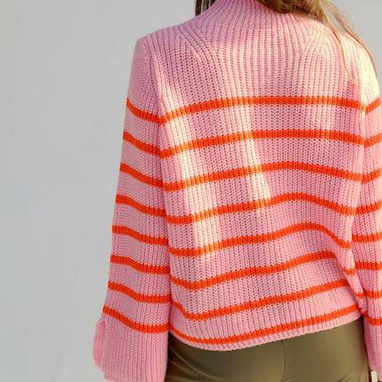 UNICORN Women's sweater striped pink green one size