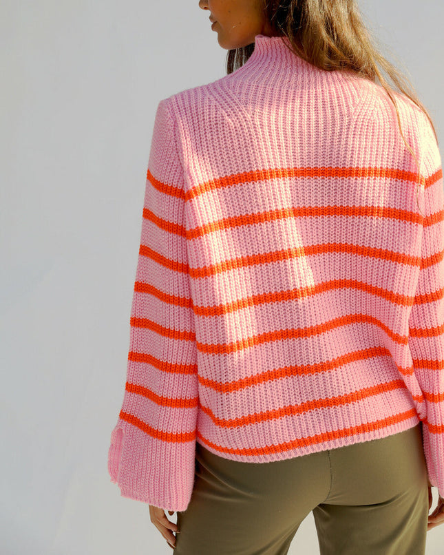 UNICORN Women's sweater striped pink green one size