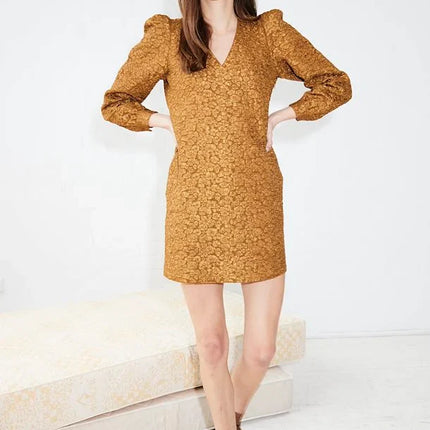 UNICORN Women's dress yellow brown xs s m l xl
