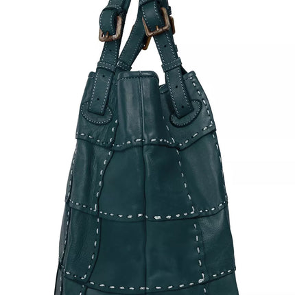UNICORN Women's leather shoulder bag square pattern blue one size