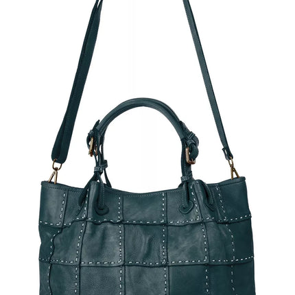 UNICORN Women's leather shoulder bag square pattern blue one size