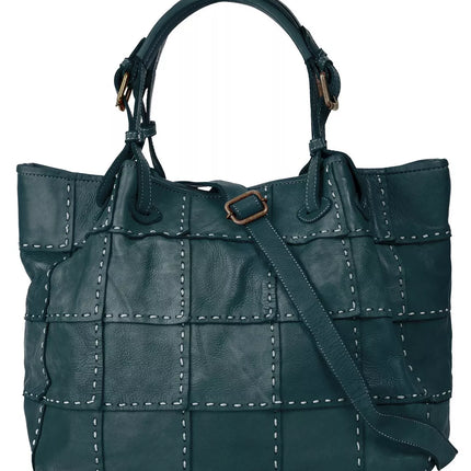 UNICORN Women's leather shoulder bag square pattern blue one size