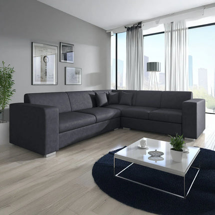 UNICORN Corner sofa 4-seater faux leather cognac Brown Black