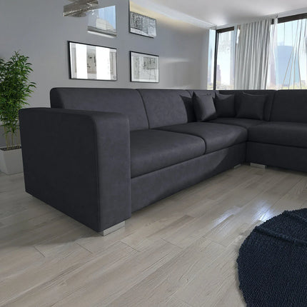UNICORN Corner sofa 4-seater Faux leather cognac brown black