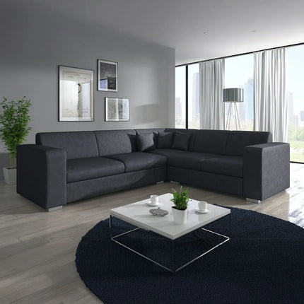 UNICORN Corner sofa 4-seater faux leather cognac Brown Black