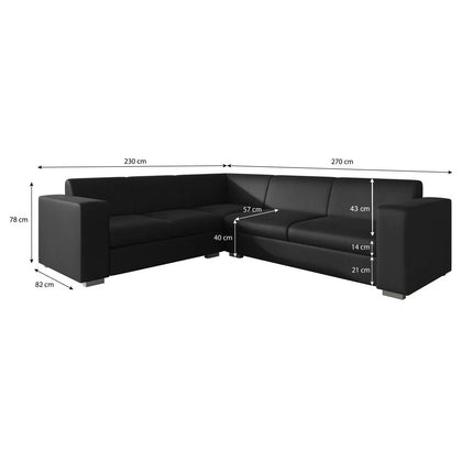 UNICORN Corner sofa 4-seater Fabric black anthracite beige gray Width: 270 cm Height: 78 cm Depth: 230 cm