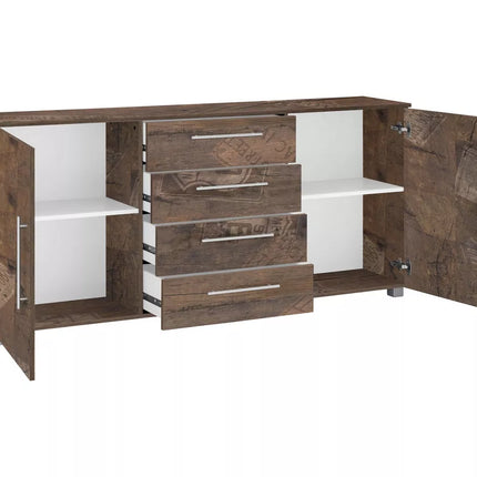 UNICORN Sideboard wall unit modern brown white Width 180.5 cm Depth 35 cm Height 81.4 cm