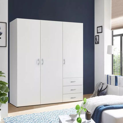 UNICORN Wardrobe basic white Width 150 cm Depth 51 cm Height 176 cm