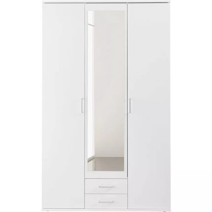 UNICORN Wardrobe basic white with mirror Width 120 cm Depth 54 cm Height 196 cm