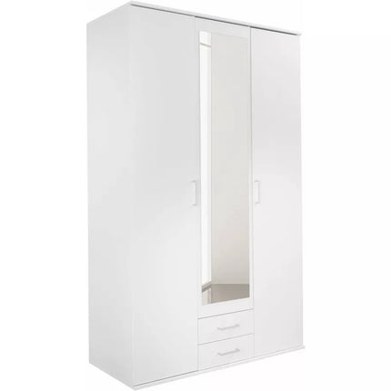 UNICORN Wardrobe basic white with mirror Width 120 cm Depth 54 cm Height 196 cm