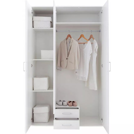 UNICORN Wardrobe basic white with mirror Width 120 cm Depth 54 cm Height 196 cm