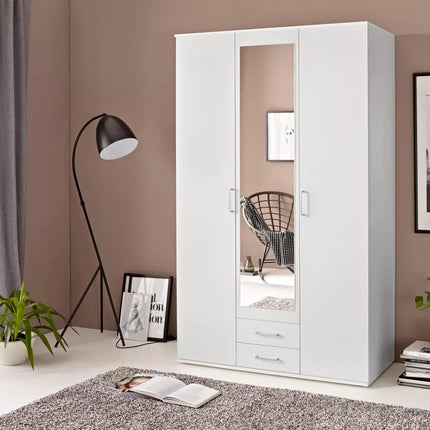 UNICORN Wardrobe basic white with mirror Width 120 cm Depth 54 cm Height 196 cm