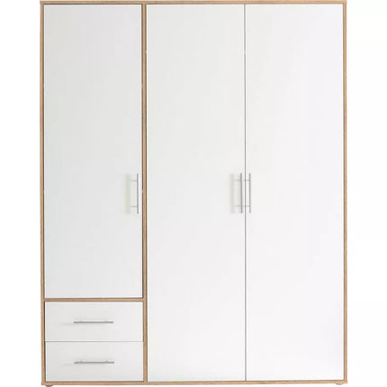 UNICORN Wardrobe modern white oak brown gray Width 155 cm Depth 60 cm Height 195 cm