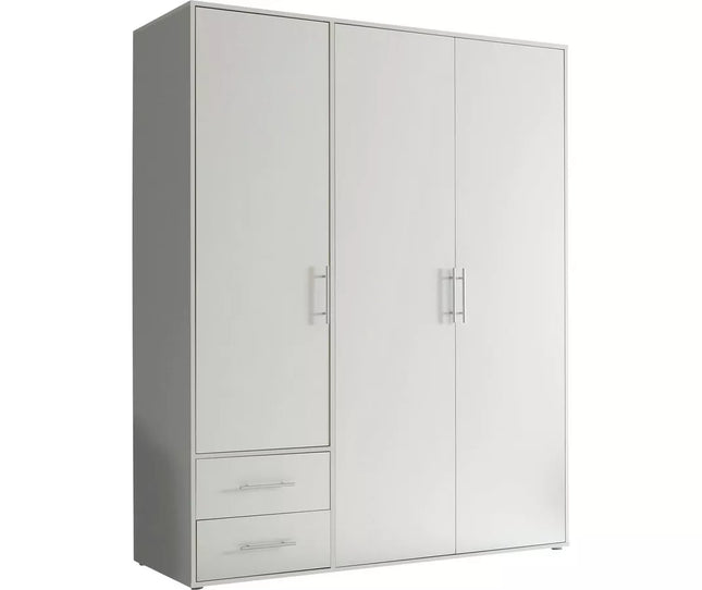 UNICORN Wardrobe modern white oak brown gray Width 155 cm Depth 60 cm Height 195 cm