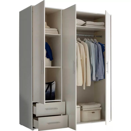 UNICORN Wardrobe modern white oak brown gray Width 155 cm Depth 60 cm Height 195 cm