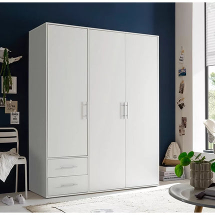 UNICORN Wardrobe modern white oak brown gray Width 155 cm Depth 60 cm Height 195 cm