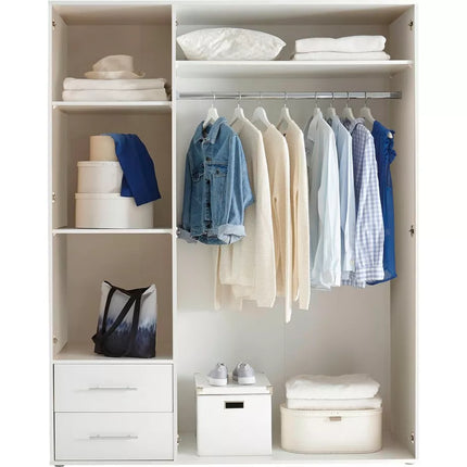UNICORN Wardrobe modern white oak brown gray Width 155 cm Depth 60 cm Height 195 cm