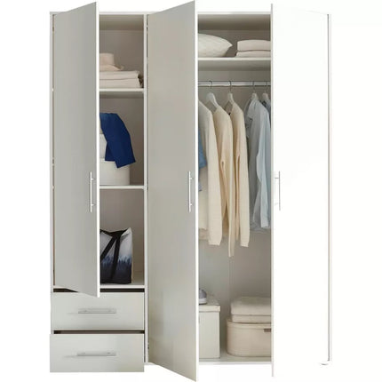 UNICORN Wardrobe modern white oak brown gray Width 155 cm Depth 60 cm Height 195 cm
