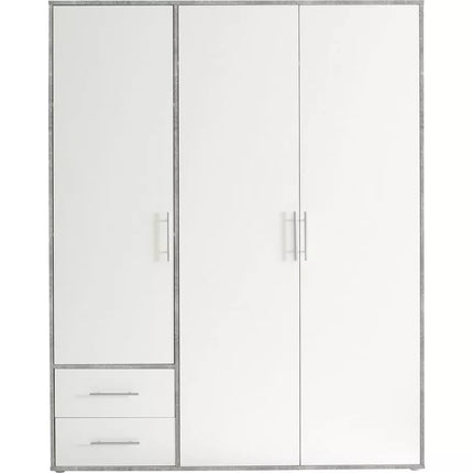UNICORN Wardrobe modern white oak brown gray Width 155 cm Depth 60 cm Height 195 cm