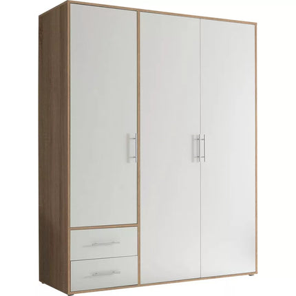UNICORN Wardrobe modern white oak brown gray Width 155 cm Depth 60 cm Height 195 cm