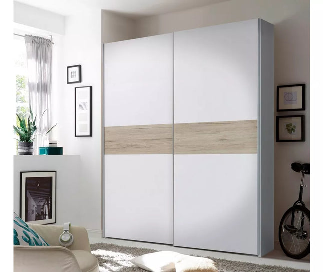 UNICORN Wardrobe modern white oak brown gray Width 170 cm Depth 59 cm Height 195 cm