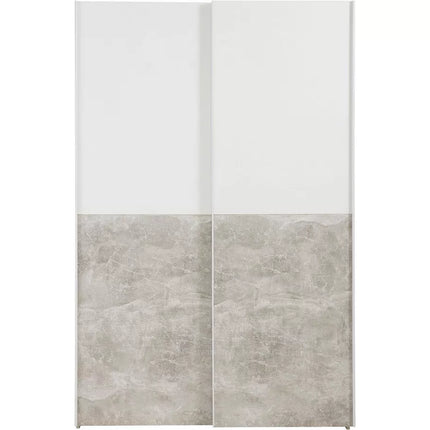 UNICORN Wardrobe modern white gray Width 125 cm Depth 62 cm Height 196 cm