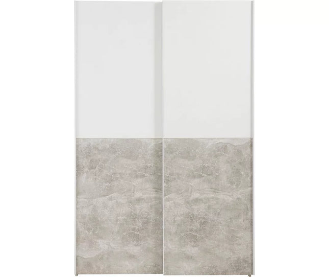 UNICORN Wardrobe modern white gray Width 125 cm Depth 62 cm Height 196 cm