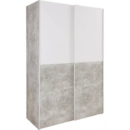 UNICORN Wardrobe modern white gray Width 125 cm Depth 62 cm Height 196 cm