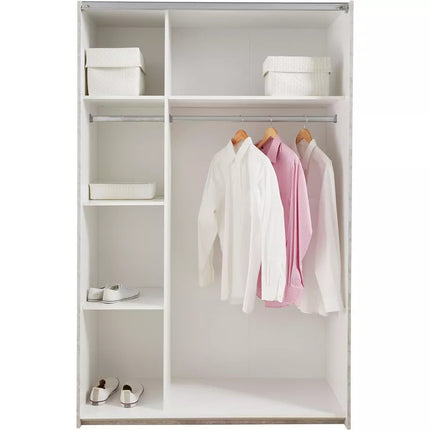 UNICORN Wardrobe modern white gray Width 125 cm Depth 62 cm Height 196 cm