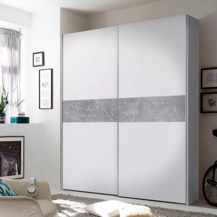UNICORN Wardrobe modern white oak brown gray Width 170 cm Depth 59 cm Height 195 cm