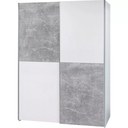UNICORN Wardrobe modern white oak brown gray Width 170 cm Depth 59 cm Height 195 cm
