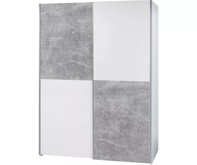 UNICORN Wardrobe modern white oak brown gray Width 170 cm Depth 59 cm Height 195 cm