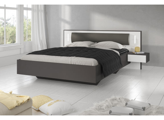 UNICORN Double Bed Sephora - White - Gray - 160x200 cm