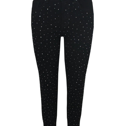 UNICORN Women's trousers black white glitter xs s m l xl