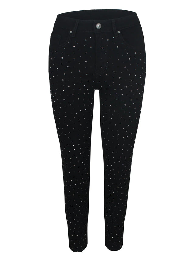 UNICORN Women's trousers black white glitter xs s m l xl