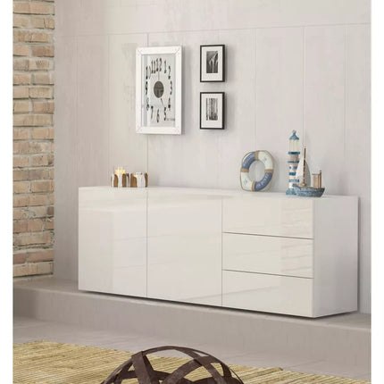 UNICORN Sideboard wall unit modern high-gloss white Width 170 cm Depth 40 cm Height 61 cm