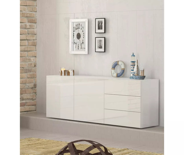 UNICORN Sideboard wall unit modern high-gloss white Width 170 cm Depth 40 cm Height 61 cm