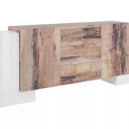 UNICORN Sideboard wall unit modern high-gloss white Width 210 cm Depth 40 cm Height 85 cm
