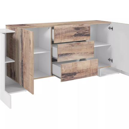 UNICORN Sideboard wall unit modern high-gloss white Width 210 cm Depth 40 cm Height 85 cm
