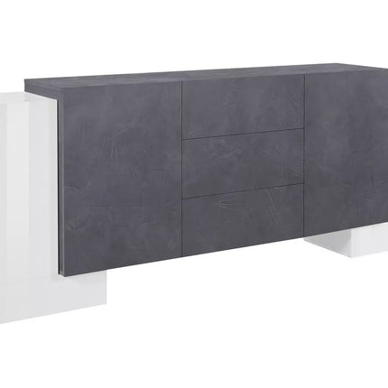 UNICORN Sideboard wall unit modern high-gloss white Width 210 cm Depth 40 cm Height 85 cm