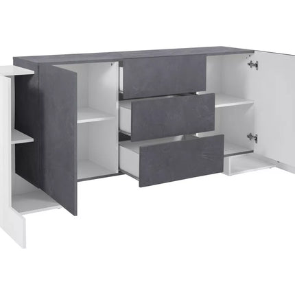 UNICORN Sideboard wall unit modern high-gloss white Width 210 cm Depth 40 cm Height 85 cm