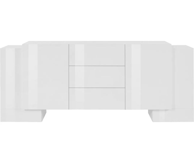 UNICORN Sideboard wall unit modern high-gloss white Width 210 cm Depth 40 cm Height 85 cm