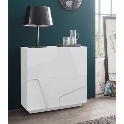 UNICORN Sideboard wall unit modern gray high-gloss white dark gray Width 80 cm Depth 44 cm Height 86 cm