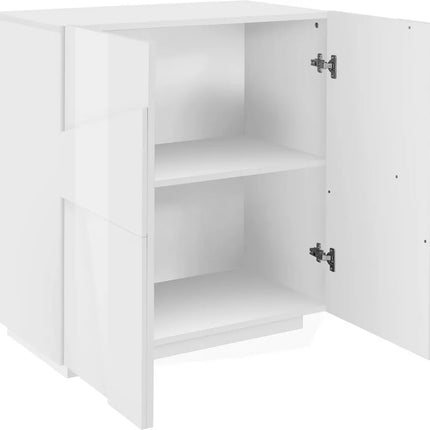 UNICORN Sideboard wall unit modern gray high-gloss white dark gray Width 80 cm Depth 44 cm Height 86 cm