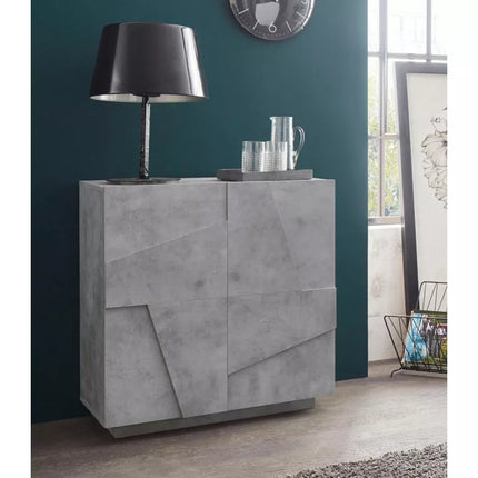 UNICORN Sideboard wall unit modern gray high-gloss white dark gray Width 80 cm Depth 44 cm Height 86 cm