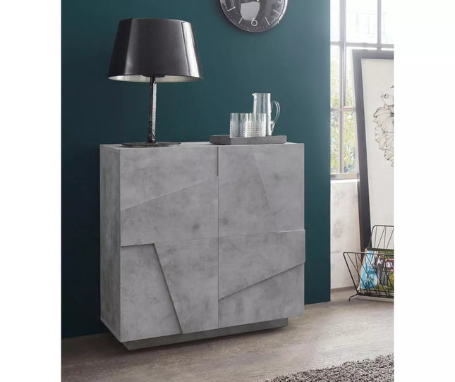 UNICORN Sideboard wall unit modern gray high-gloss white dark gray Width 80 cm Depth 44 cm Height 86 cm