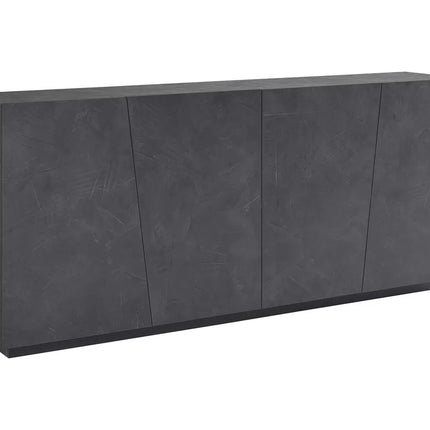 UNICORN Sideboard wall unit modern cement look gray high-gloss white Width 200 cm Depth 43 Height 86 cm