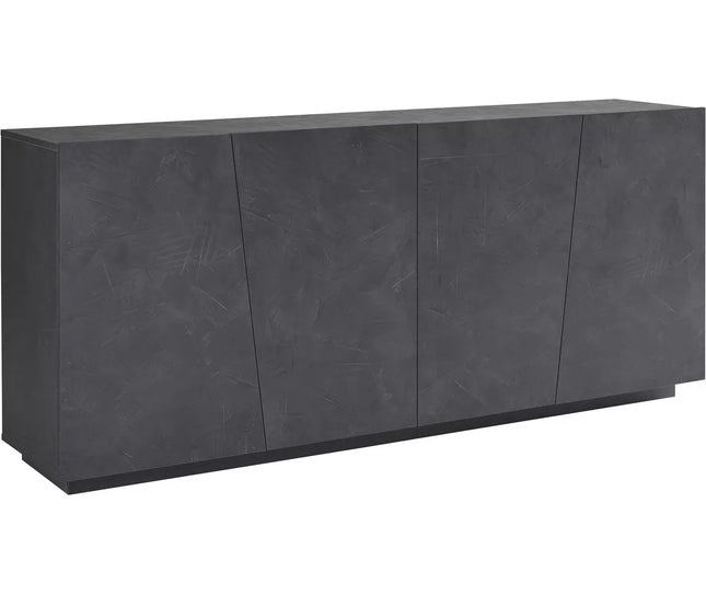 UNICORN Sideboard wall unit modern cement look gray high-gloss white Width 200 cm Depth 43 Height 86 cm