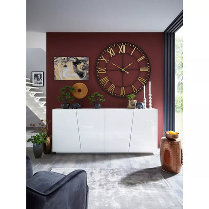 UNICORN Sideboard wall unit modern cement look gray high-gloss white Width 200 cm Depth 43 Height 86 cm